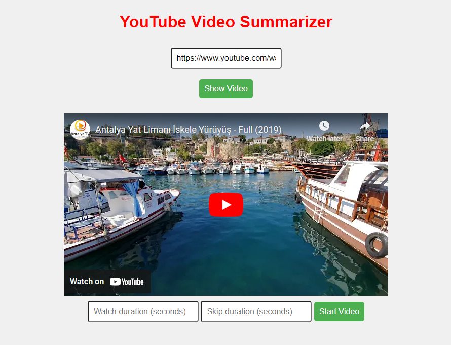 Youtube Video Özetleyici (YouTube Video Summarizer)